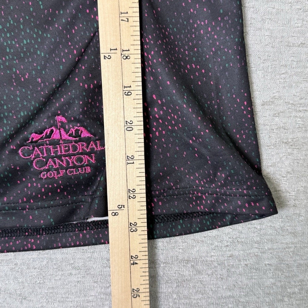 Adidas Womens Golf Sleeveless Polo Shirt Medium Black Pink Cathedral Canyon - Picture 8 of 8